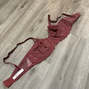 Unlined Balconette Coverage Underwire Bra Red Size 36 B thumbnail 3