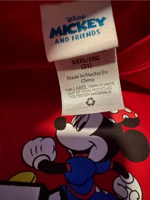Disney Red 'Mickey and Friends' Crewneck Sweatshirt with Character Art size 3XL thumbnail 4