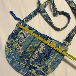 Vera Bradley Crossbody Bag Blue Green Floral Paisley Quilted‎ Cotton Handbag thumbnail 2