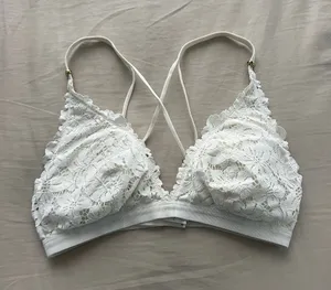 Aerie White Floral Lace Bralette thumbnail 1