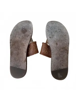 Coach Bernice Soft Veg Leather Sandals Flip Flop Thong Saddle A7867 Size 8 thumbnail 5