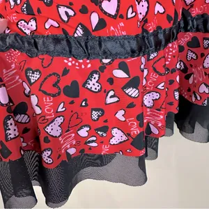 Inteco Intimates Red Pink Black Heart Love Babydoll Nightie Chemise Dress M thumbnail 5