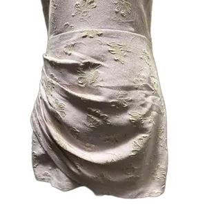 Majorelle Solandia Ruched Mini Dress Lavender Gold Metallic Floral Brocade Large thumbnail 3