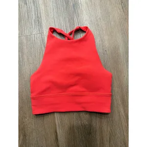 Lululemon Energy Bra High Neck‎ Ribbed Red Strappy Sports Bra Size 2 LW2CK9S thumbnail 3