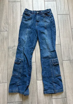 Cider Dark Blue Cargo Jeans thumbnail 1