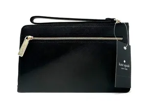 Kate Spade Staci Medium L-Zip Wristlet Wallet in Black Leather wlr00134 thumbnail 2