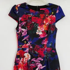 Betsey Johnson Floral Sheath Dress Sz 2 Dark Romantic Preppy Corpcore Garden thumbnail 3