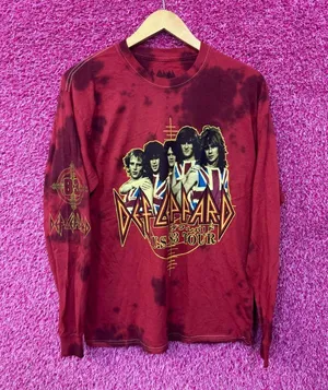 Def Leppard Pyromania 83 US Tour Band Long Sleeve Tie Dye M thumbnail 1