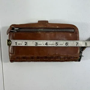 Valenca Holland Brown Woven Distressed Leather‎ Wallet Credit Card ID Holder thumbnail 12
