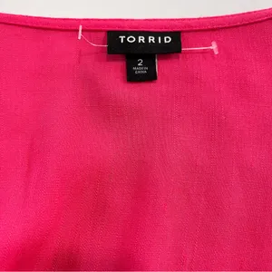 NWOT Torrid Pink‎ Swiss Dot Surplice Pockets Midi Dress 2X thumbnail 11