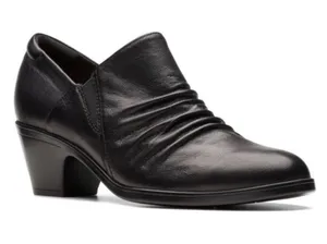Clarks Collection Emily 2 Braley Black Leather Ankle Booties Boots Size 7.5 thumbnail 1