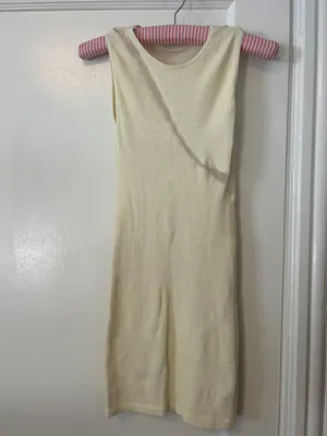 Intimately Free People Dress Womens XS/S Ivory Ribbed Mesh Bodycon thumbnail 2