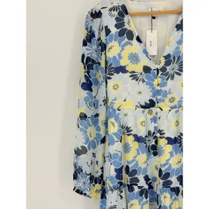 Sugar+Lips Seas The Moment Floral Maxi Dress Small Sky Blue Tiered Boho NWT‎ thumbnail 5