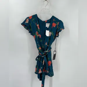 Privacy‎ Please Goodwin Romper Teal Floral Revolve size xs NWT thumbnail 6