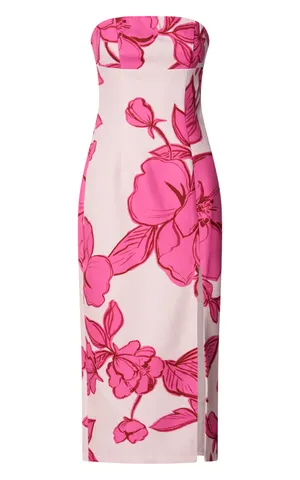 New Showpo Shantelle Midi Dress Strapless Bodycon Back Split Dress Size Large thumbnail 6