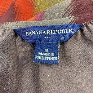 Banana Republic Womens Size 8 Dress‎ Orange Purple Western Chiffon Boho Peasant thumbnail 4
