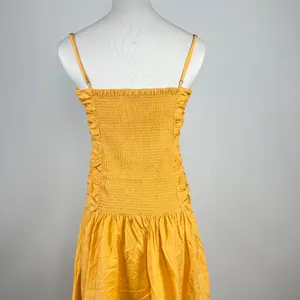 NWOT Farm Rio Gathered Drop Waist Maxi Dress Size L Orange Cotton thumbnail 8
