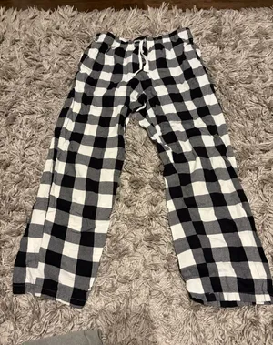 stars above Black and White Buffalo Plaid Pajama Pants thumbnail 1