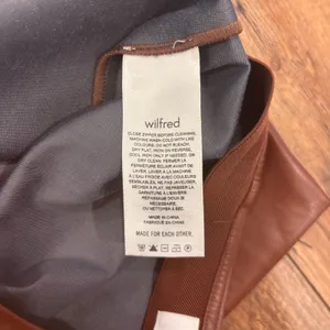 Aritzia Wilfred Elaine Flared High-Rise Vegan Leather Pants Patina Brown 10 $148 thumbnail 6