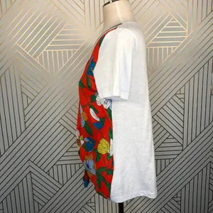 Anthropologie Akemi + Kin T-shirt Top Tee Blouse Floral Tie‎ Front White Small thumbnail 6