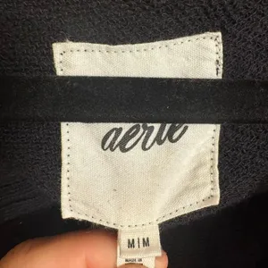Aerie Black Down To Earth Pullover V Neck Hoodie Medium thumbnail 3