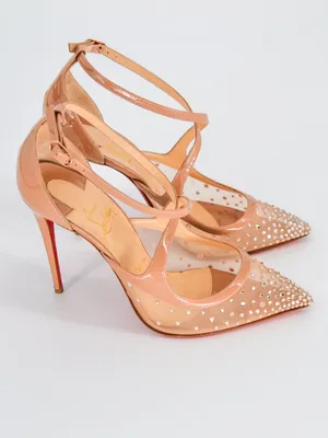 Christian Louboutin Twistissima Strass Nude Mesh Crystal Pumps 37 thumbnail 3