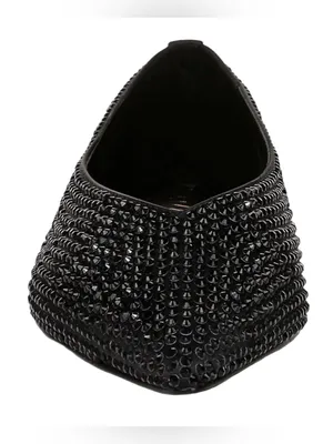 Sam Edelman Nita Pointed Toe Flat Black Satin Studded Sz 7 New In Box Dust Bags thumbnail 5