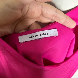 Naked Zebra Hot Pink Mini Shift Dress Sz M thumbnail 5