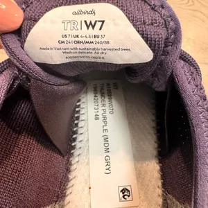 Allbirds Tree Runners‎ TR Womens Size 7 Purple Thunder Gray Lightweight Sneakers thumbnail 7