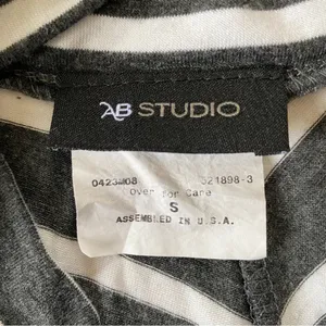 AB Studio gray and white stripe maxi skirt stretchy flowy women’s size small thumbnail 8