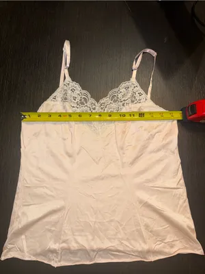 Vanity Fair Vintage Y2K Blush Pink Satin Lace Trim Cami Tank Top Romantic thumbnail 4