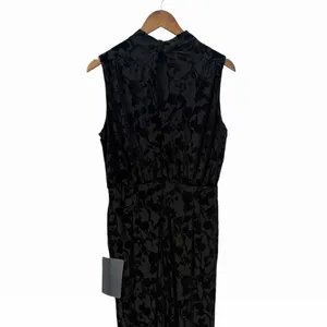 Lulus Micola Black Velvet Jacquard Mock Neck Jumpsuit size Large NWT thumbnail 7