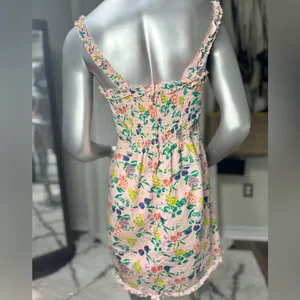 Urban Outfitters Robin Lace-Up Mini Dress Tropical Fruit Print Medium thumbnail 2