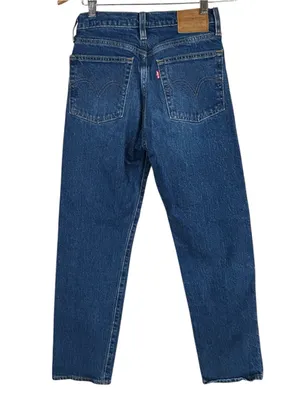 Levi's Wedgie Straight Leg Classic Blue Jeans Button Fly WOMEN’S SIZE 24 Waist thumbnail 3