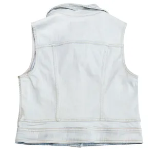 Pilcro and the Letterpress Denim Vest Women Medium Light Wash Blue Stretch Crop thumbnail 2