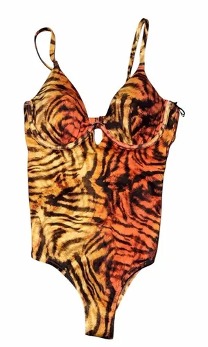 Shade & Shore Tiger Print One Piece Swimsuit(Size 34D) thumbnail 1
