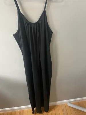 Black Wide-Leg Jumpsuit with Spaghetti Straps thumbnail 2