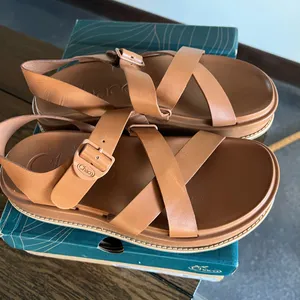 Chaco Townes Midform Size US 9 M EU 40 Women's Leather Sandals Cashew thumbnail 6