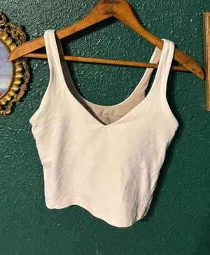 Lululemon White Cropped Align Tank Top Size 4 thumbnail 1