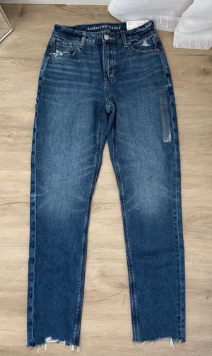 American Eagle Women's Medium Wash Mom Denim Jean thumbnail 1
