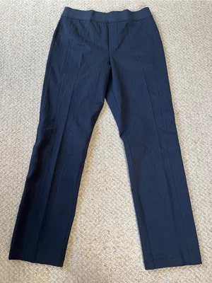 Spanx the Perfect Pant in Navy Pinstripe size Large thumbnail 1