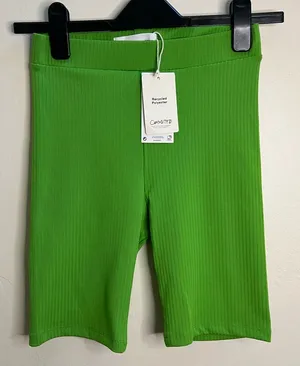 Mango Ribbed Bike Shorts in‎ Bright Green thumbnail 1