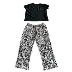 Ekouaer Women's 2XL‎ Leopard Print Pajama Set Top and Wide Leg Pants Loungewear thumbnail 9