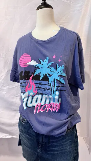 Miami Beach Sunset Comfort Colors T-shirt thumbnail 3