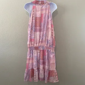 NWT Fate‎ Pink Patchwork Dress Large Boho Chic Paisley Drop Waist Garden Summer thumbnail 2