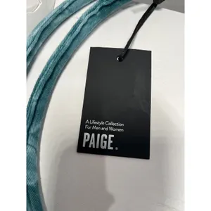 PAIGE Denim Tie Dye Logo‎ Tote Bag Teal Blue Palm Tree Graphic New With Tags thumbnail 3