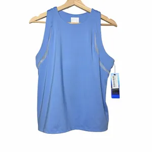 Lucky In Love Linen High Neck Action Tank Women L Peri Blue Tennis Pickleball thumbnail 3