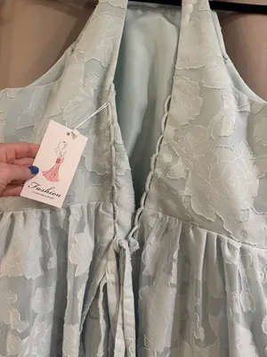 NWT Fashion Halter Lace Maxi Dress in Light Mint thumbnail 3