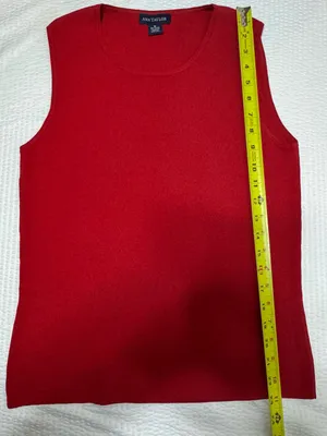 Ann Taylor Red Sleeveless Knit Shell Top thumbnail 6