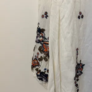 Free People Embroidered Oxford Mini Dress Size Large White Beach Boho thumbnail 7